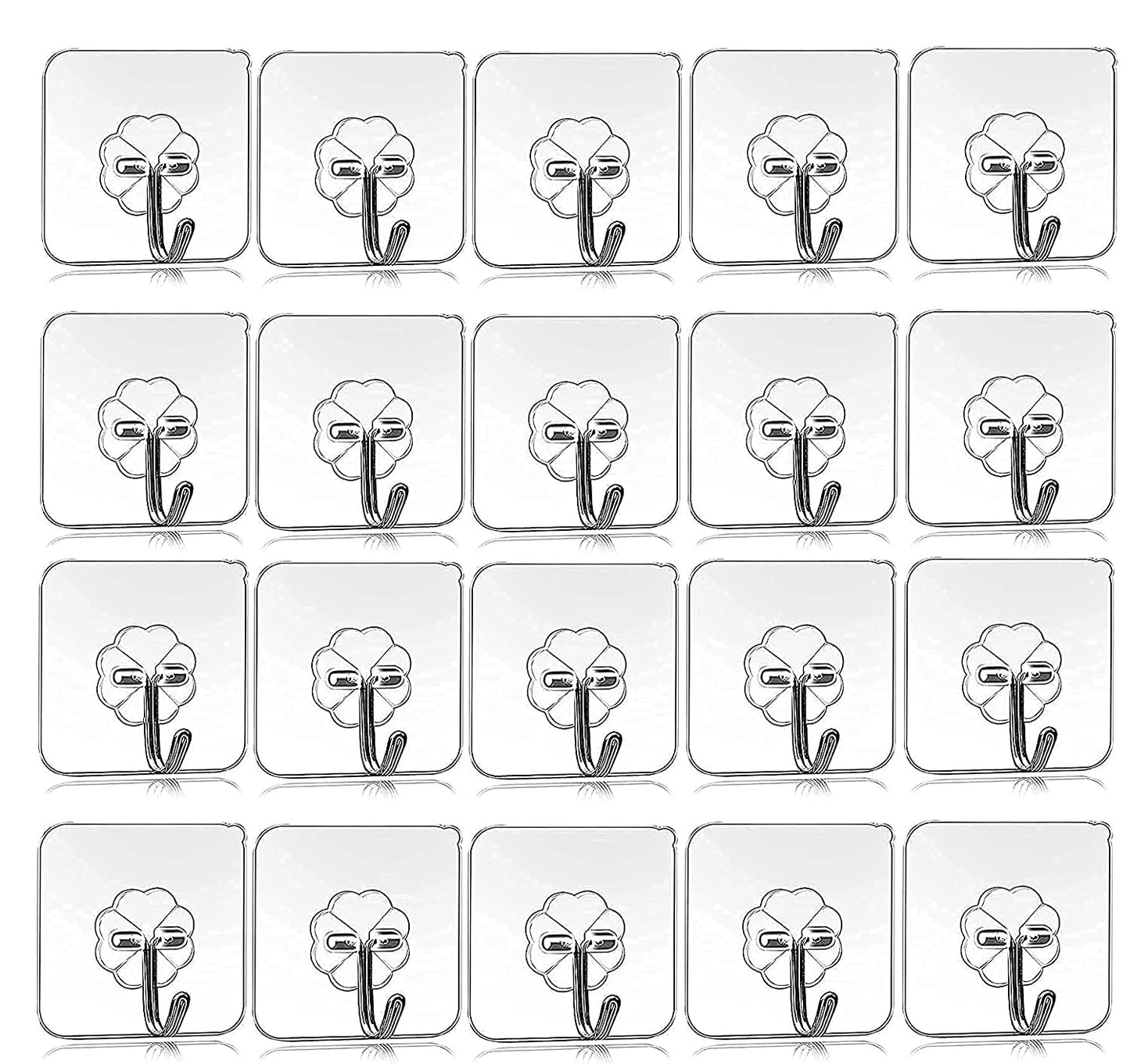 Heavy Duty Transparent Sticky Hooks - Self Adhesive Wall Hooks