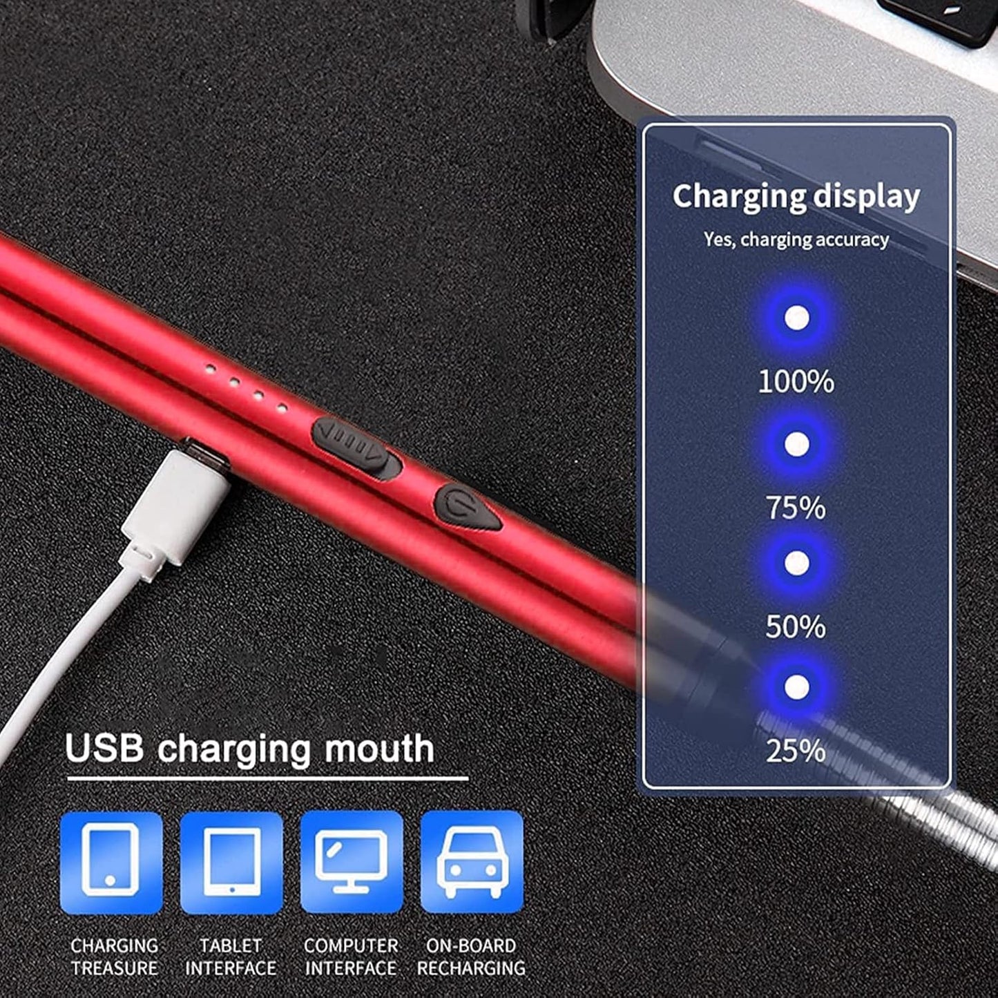 USB Rechargeable Arc Lighter - Windproof Electric Igniter for Gas Stove