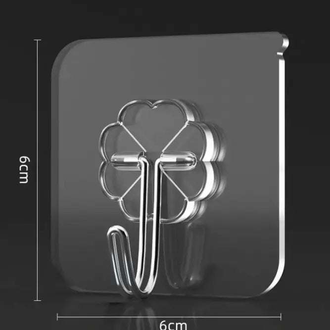 Heavy Duty Transparent Sticky Hooks - Self Adhesive Wall Hooks