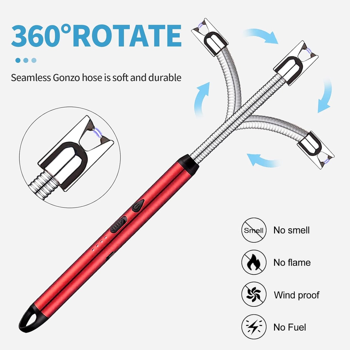 USB Rechargeable Arc Lighter - Windproof Electric Igniter for Gas Stove