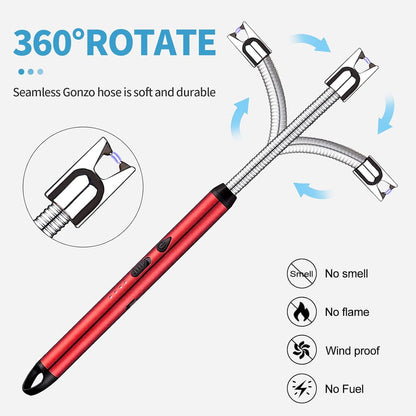 USB Rechargeable Arc Lighter - Windproof Electric Igniter for Gas Stove