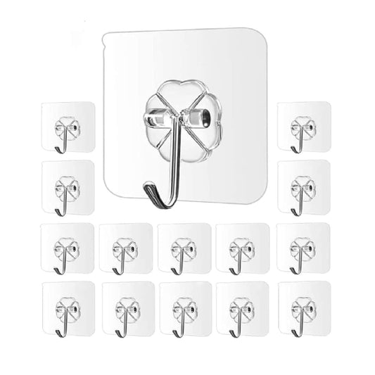 Heavy Duty Transparent Sticky Hooks - Self Adhesive Wall Hooks