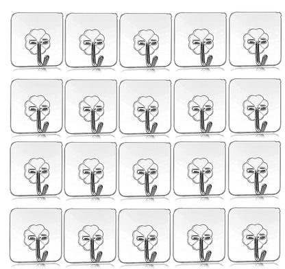 Heavy Duty Transparent Sticky Hooks - Self Adhesive Wall Hooks