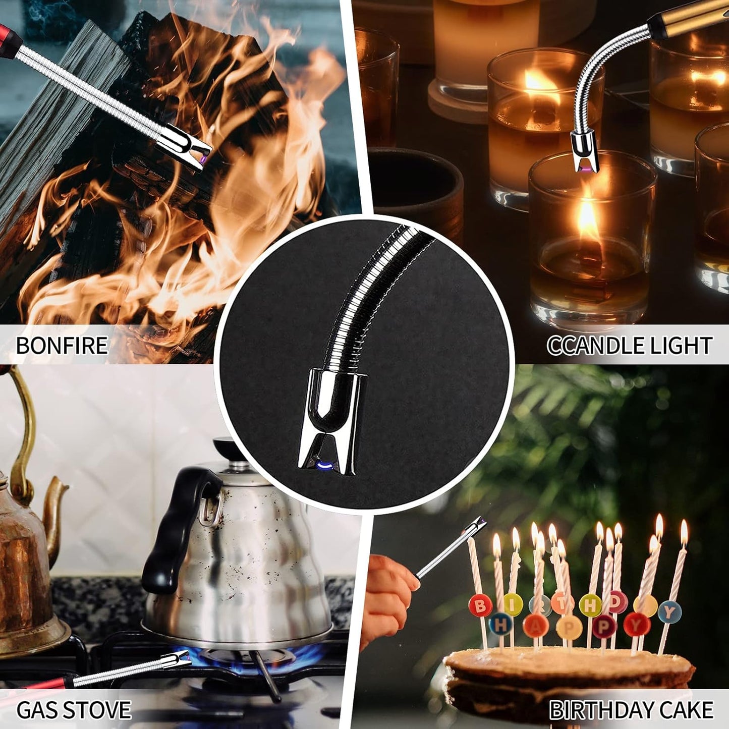 USB Rechargeable Arc Lighter - Windproof Electric Igniter for Gas Stove