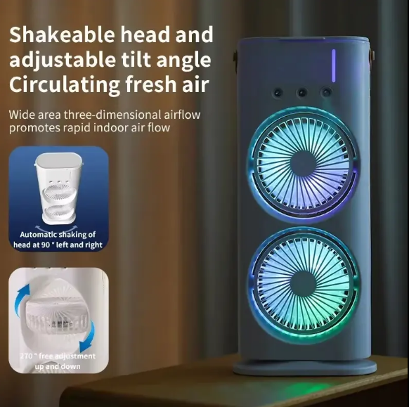 Double End Mist Spray Cooler with Dual LED Lights