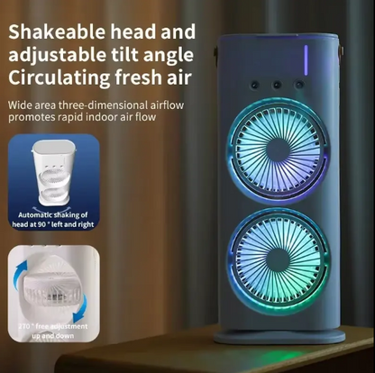 Double End Mist Spray Cooler with Dual LED Lights