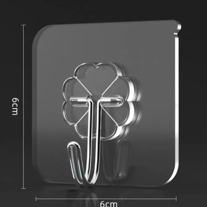 Heavy Duty Transparent Sticky Hooks - Self Adhesive Wall Hooks