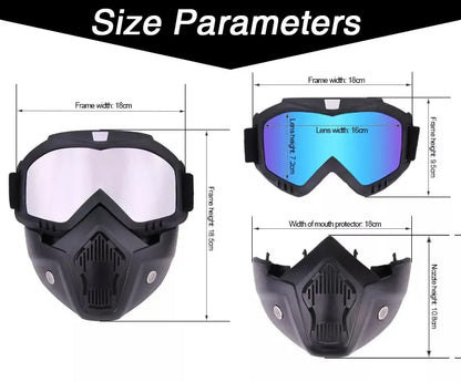 Motorcycle Riding Face Mask with Goggles